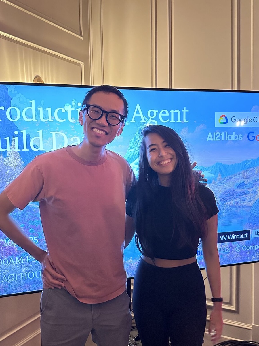 Weida Tan and Kathy Wang at AGI House on the day they met